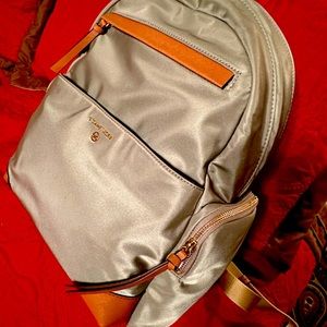 Michael kors backpack bag! Sage green/ beige/ gold/leather corners! Never used!